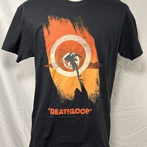 Deathloop Bethesda Loot Wear Graphic T-Shirt Men’s Large Black Video Game Tee